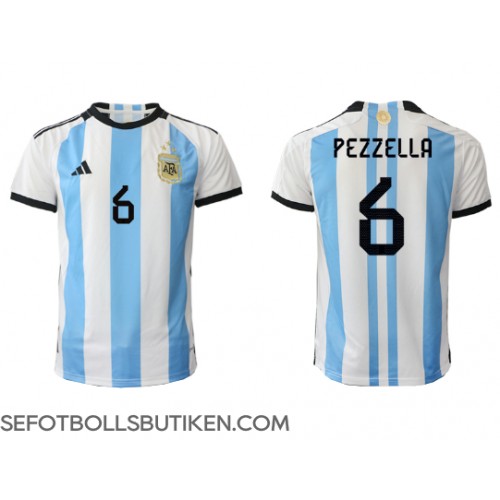Argentina German Pezzella #6 Replika Hemma matchkläder VM 2022 Korta ärmar